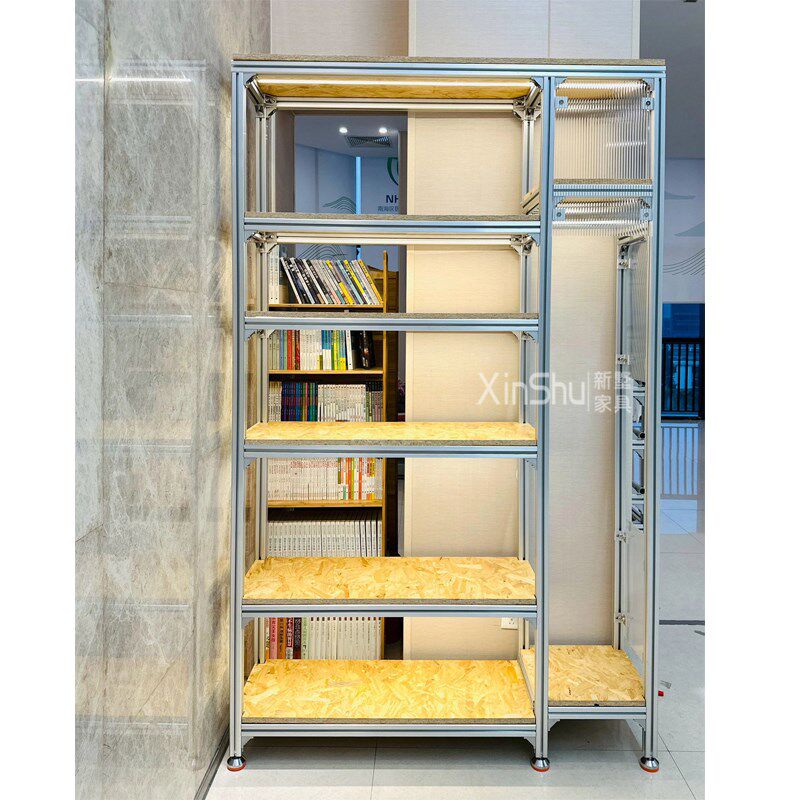 铝型材书架置物架物料架创意客厅落地办公室隔断书柜货架展示架,淘宝优惠券,粉丝福利购,淘宝优惠卷