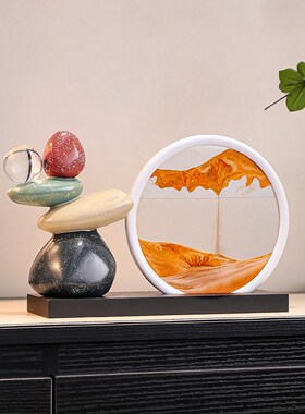 入户玄关时来运转流沙画摆件客厅电视柜办公室桌面高级感沙漏装饰