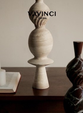 梵其几何大理石艺术装饰摆件中古现代侘寂风客厅壁龛拍摄道具雕塑