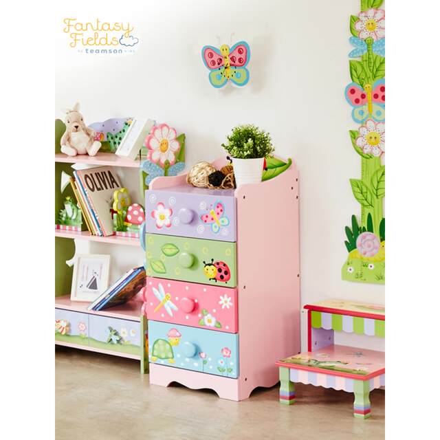 Teamson children's furniture painted wooden bookshelf picture book rack storage frame bed wardrobe table and chair combination
