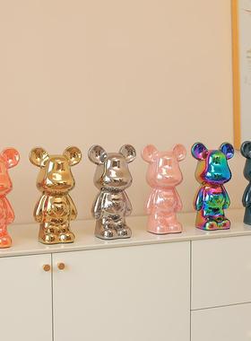 暴力熊轻奢高档客厅玄关电视柜酒柜餐边柜装饰品摆件乔迁新居礼品