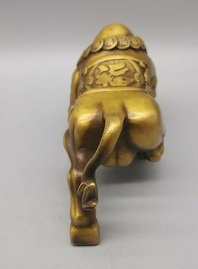 斗牛摆件礼品黄铜牛工艺装饰品 办公桌客厅摆设生肖牛