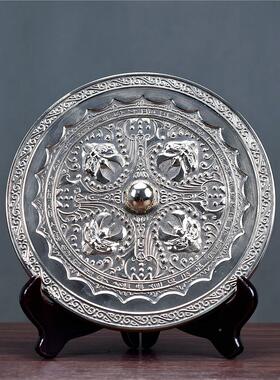 铜镜QPM复镜古子宫风化廷妆镜中仿古青铜器摆件影视道具式高锡青