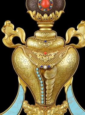 供佛摆件纯铜八吉祥法器供供品八宝吉祥摆件中号