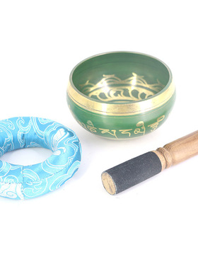 西藏颂钵佛音碗尼泊尔手工瑜伽钵会所颂钵家居用品含垫圈木棒
