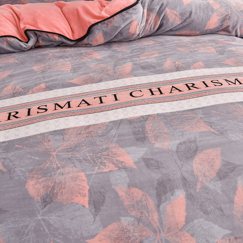 寒念A类母婴级冬季加厚牛奶绒四件套床裙款被套床单高克重柔软,淘宝优惠券,粉丝福利购,淘宝优惠卷