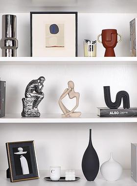 样板间书房书柜创意工艺品玄关装饰摆件假书道具挂画相框家居软装