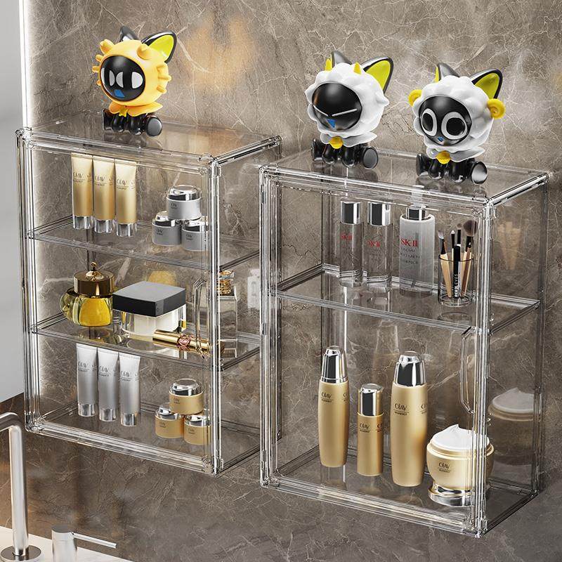 卫生间浴室置物架免打孔壁挂式镜柜前收纳盒洗漱台化妆品收纳架子,淘宝优惠券,粉丝福利购,淘宝优惠卷