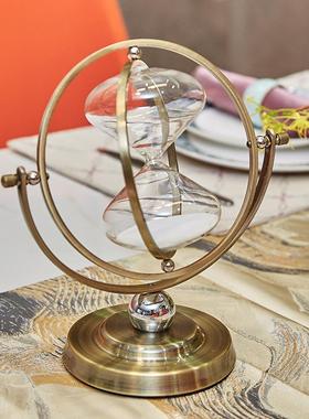 沙漏计时器摆件办公室复古旋转沙漏 家居轻奢客厅电视柜酒柜摆设