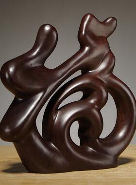 木雕刻祝福乌装装饰品中式客电视柜实木家XWC居饰品红木工艺厅品