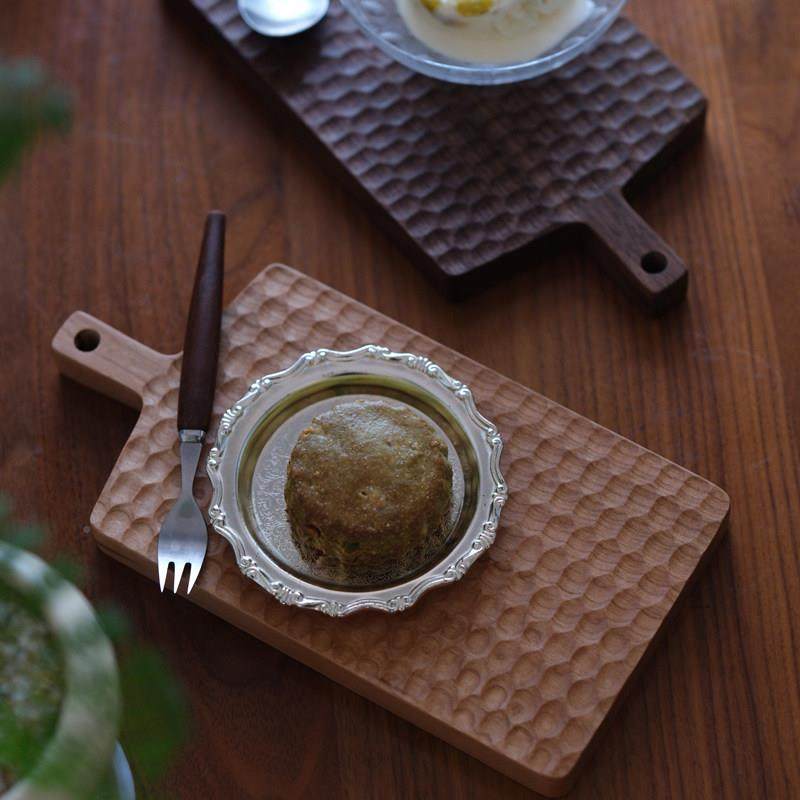 IHR|雕刻小砧板果切水实木家用黑胡桃木桃木樱日式辅盘食糕点盘,淘宝优惠券,粉丝福利购,淘宝优惠卷