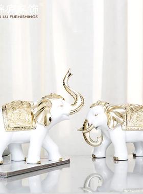 欧式居大装饰品象摆件一对客厅电视柜大象ST32玄关酒柜家创意品开