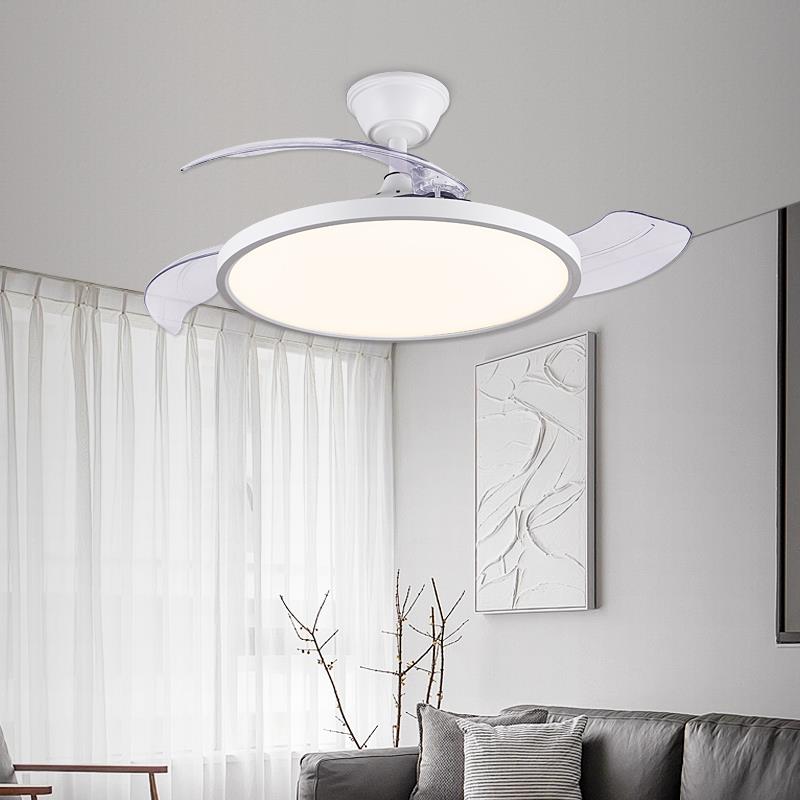 Ra97高色厅纤薄隐风扇显灯北欧卧室YJ875餐静音一体吊扇灯具现代 - 图1