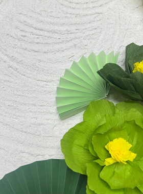 夏日环创中式纸花荷花荷叶黑板墙