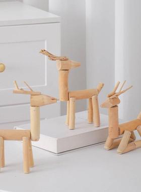 桌面招财小鹿摆件玄关客厅家居装饰办公桌酒柜电视柜摆设创意礼物