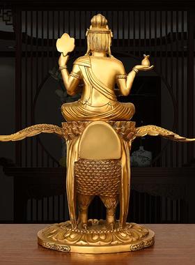 纯铜孔雀明王摆件铜像佛母多罗菩萨孔雀大明王大号家居佛堂工艺品