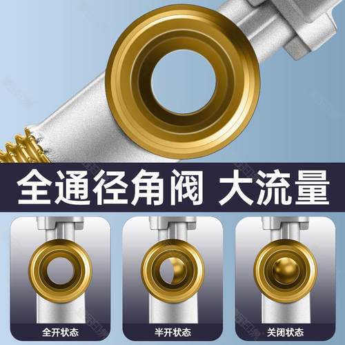 全铜燃气热水器角阀一进二出球阀三角阀家用三通分水阀专用大流量 - 图2