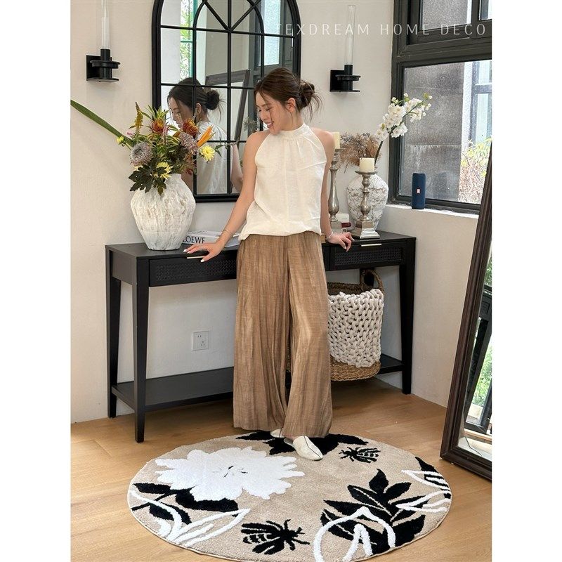 织梦 法式复古卉卧室床边毯加厚植绒地毯高级感氛围感,淘宝优惠券,粉丝福利购,淘宝优惠卷