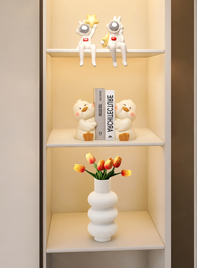 爱抱抱鸭书挡家居客厅电视柜酒柜摆设书房办公室桌面装饰品