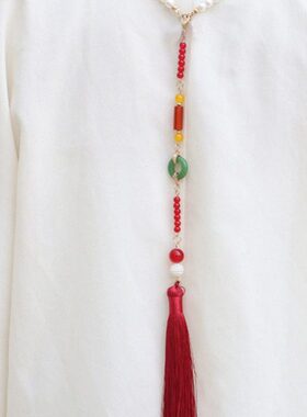 长背云流苏古风汉服旗袍软璎珞后压流苏超仙长流苏发饰衣服装饰品