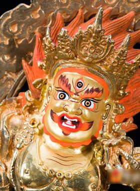 家用铜像全鎏金铜金刚手铜像像25cm大势至菩萨铜像摆件