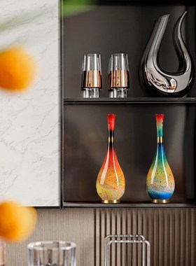 新中式铜花瓶客厅玄关p酒柜装饰摆件高级感轻奢工艺品乔迁开业礼