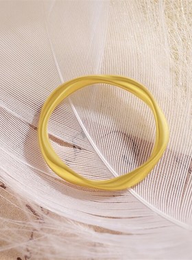 莫比乌斯环戒指女l光面素圈指环男女情侣款对戒送女友节日礼物