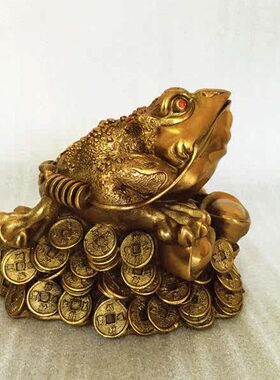 飞龙纯铜招财蟾铜像开业礼品工艺品店铺摆件