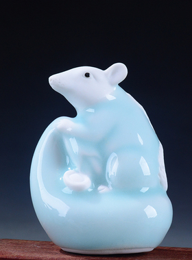 12十二生肖摆件陶瓷牛羊马鼠虎兔龙蛇猴鸡狗猪创意家居装饰工艺品