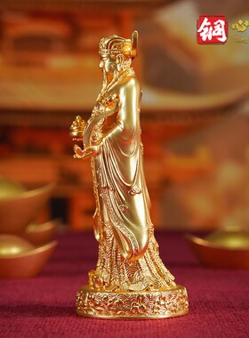 黄铜摆件《文财神范蠡》居家玄关装饰品 铜工艺品 家用佛像文财神