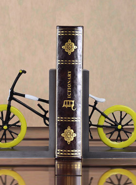 美式家居装饰书立工艺品 创意书靠书架书柜书房欧式摆件复古书挡