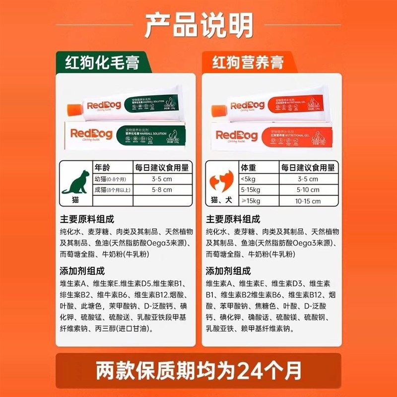 红狗化毛膏营养膏120g狗狗猫咪专用维生素宠物泰迪金毛补充营养,淘宝优惠券,粉丝福利购,淘宝优惠卷