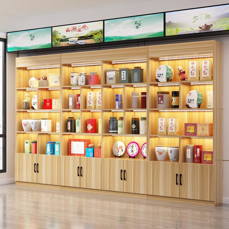 展示柜产品陈列柜店铺货柜红酒柜茶叶柜烟酒货架置物架可定做定制 - 图0