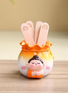 八方来财神摇签笔筒办公室桌面装饰旺财摆件实用玄学好物招财礼物