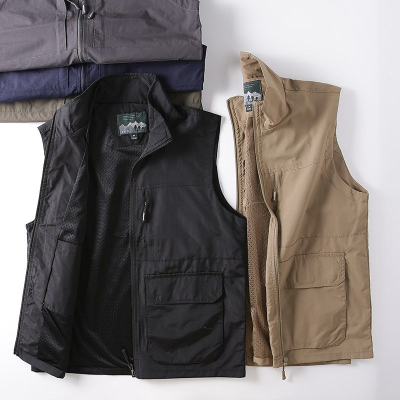 牛货!欧美有大码!户外防水透气!秋季男士休闲钓鱼工装背心马甲,淘宝优惠券,粉丝福利购,淘宝优惠卷