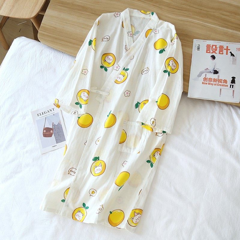 春秋季夏天睡袍女日式纯棉纱布中长款浴袍和服宽松汗蒸服系带睡裙,淘宝优惠券,粉丝福利购,淘宝优惠卷