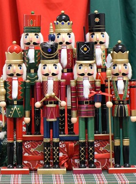 英伦50cm胡桃夹子木偶士兵创意家居酒吧咖啡厅迎宾招财装饰品摆件