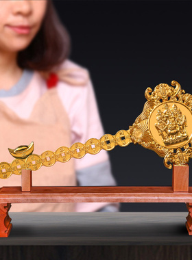 合金钥匙家居摆设办公桌开业财神创意店铺客厅五帝钱旺财招财摆件