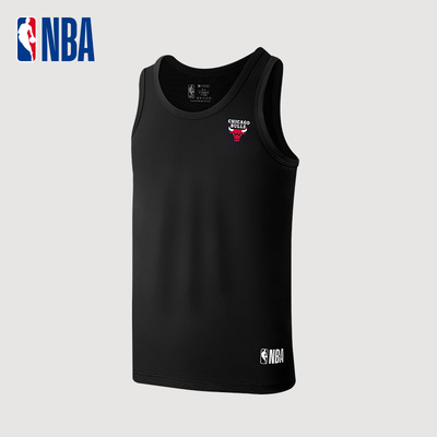 NBA官方正品男士背心无袖凉感上衣夏季健身黑色内衣公牛队球衣男