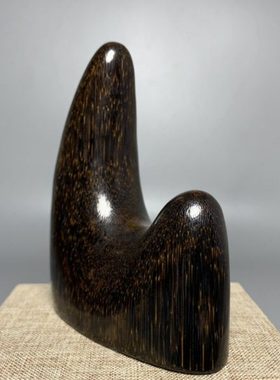 古玩珍藏老牛角牛角双尖纯手工雕刻摆件纹路清晰可见老物件