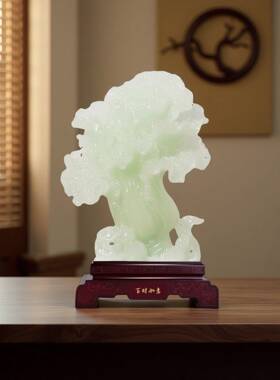 立地生财件玉白菜摆招CB599财客厅玄室办公酒柜装饰品公司开业关