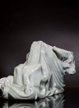 雕塑摆件生肖牛吉祥原创高端礼品家居茶室办公室桌面现代简约装饰