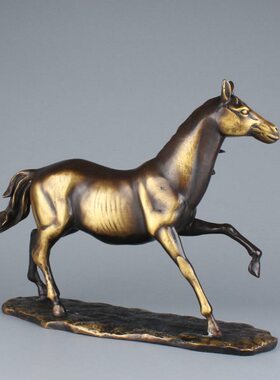 纯铜马摆件黄铜仿古铜器工艺品生肖马到成功家居客厅办公室摆设