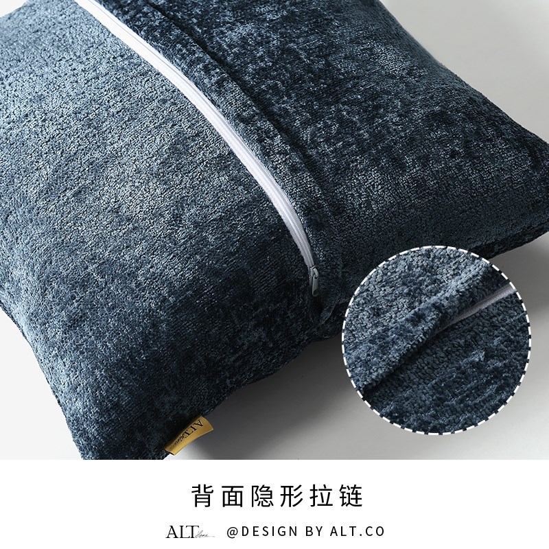 蓝色高端沙发抱枕套不含芯客厅轻奢高级感靠背靠垫床Y上腰枕可拆 - 图1