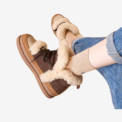 快乐玛丽雪地靴女2025冬季新款皮毛一体加绒加厚保暖防滑防寒棉鞋 - 图2