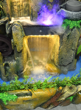 入户假山鱼池造景阳o台庭院流水喷泉客厅装饰摆件高山落地水景