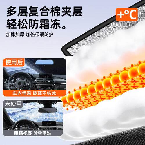 汽车遮雪挡雪前挡风玻WSQ-DYC加璃防霜防防冻罩天小冬车罩盖布冬 - 图2