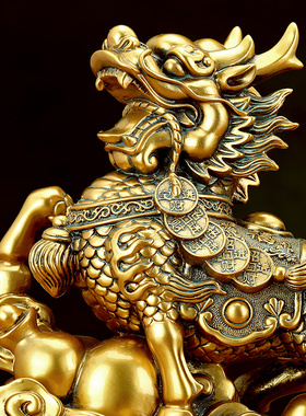 招财麒麟摆件一对客厅办公室玄关酒柜送子旺财纳福火麒麟开业礼品