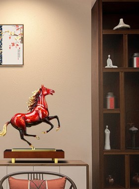 马到成功铜马摆件大漆工艺领导办公室装饰品高档公司乔迁开业礼物