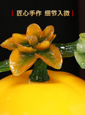 大吉大利橘子摆件客厅玄关酒柜博古架入伙新居装饰工艺品乔迁礼物